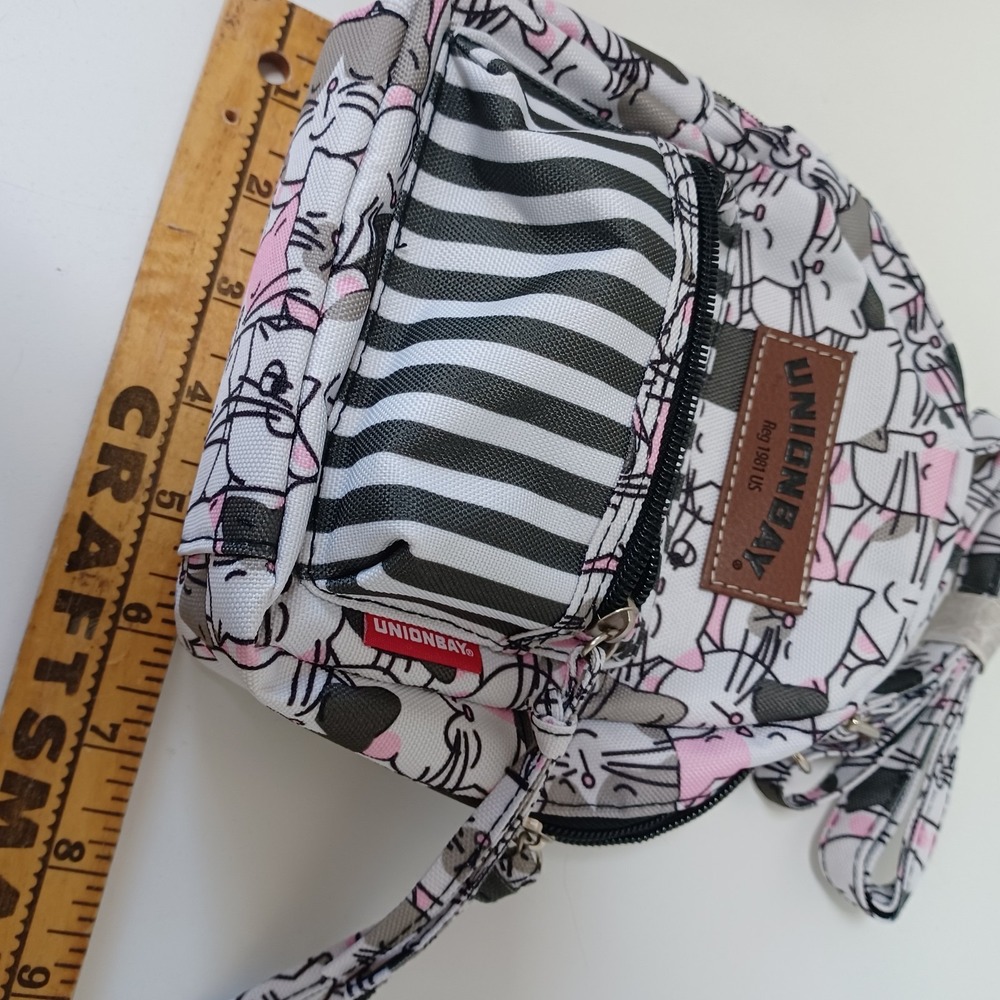 Union Bay Outlander Mini Backpack Purse Cats And Stripes With Carry Handles NWOT - Picture 6 of 7